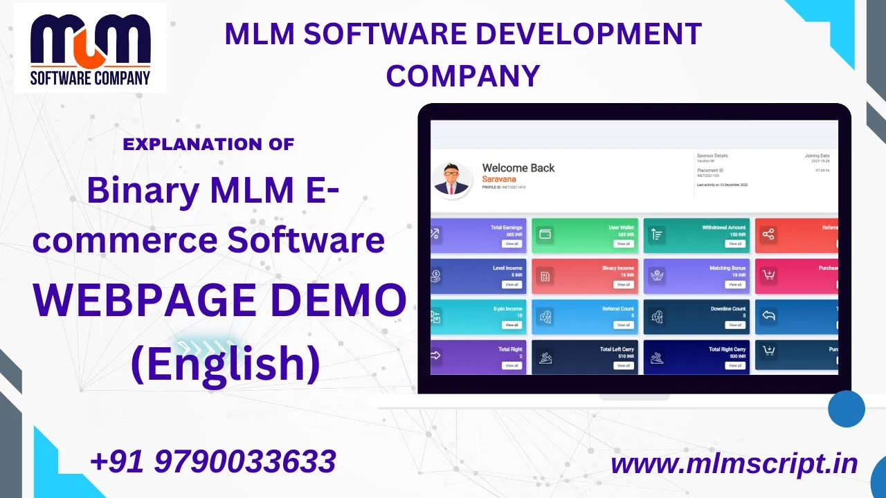 Readymade Binary MLM Software E-Commerce Webpage demo