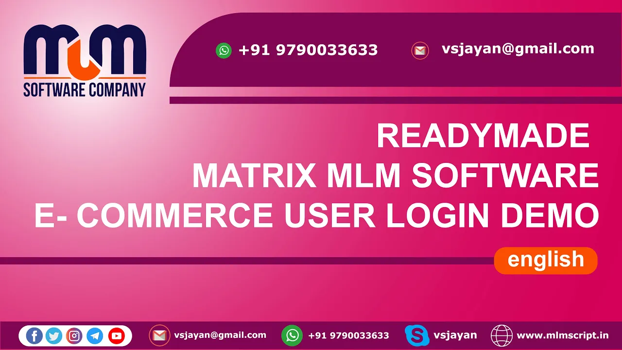 Matrix Ecommerce MLM Software user demo