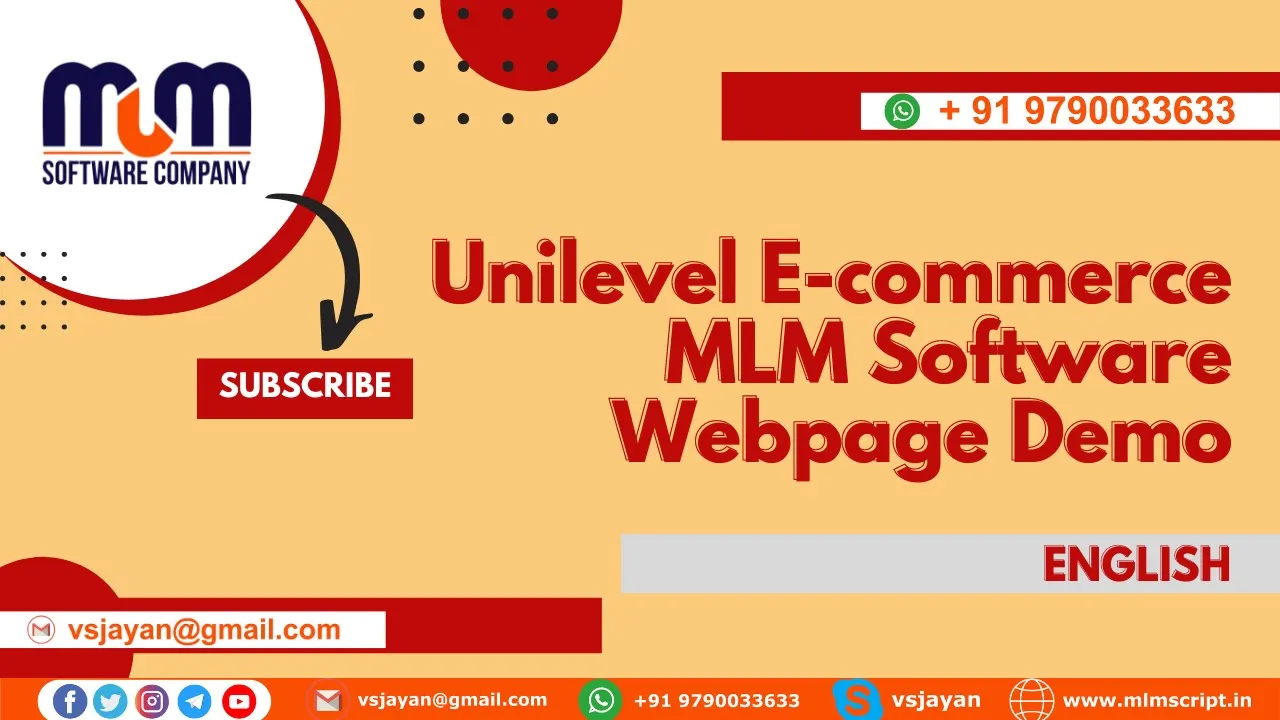 Unilevel E-commerce MLM Software Webpage demo